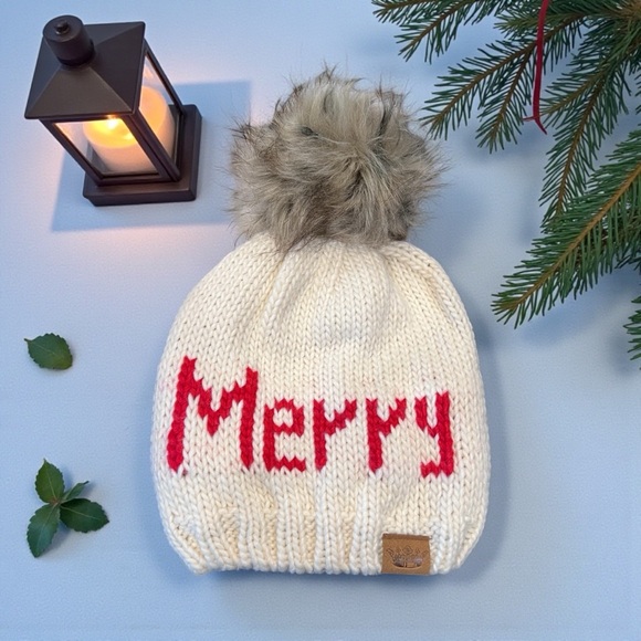 Panache Other - Panache Festive White and Red 'Merry' Beanie